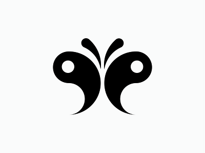 Butterfly aesthetic balance black branding butterfly design graphic design icon logo vector yang yin