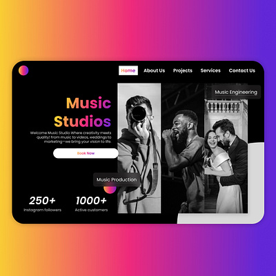 Music Studio - Hero Section herosection landingpage musicstudio ui uidesign uiux webdesign