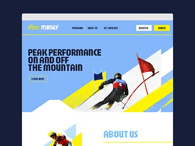 MBSEF Homepage mockup brand brand design branding homepage illustration landing page oregon pnw ski skiing sport typography ui ui design web design website