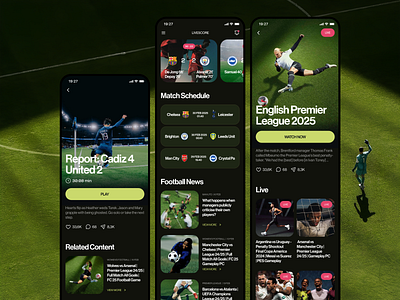 Live Football App app app screen design bet betting fitness football game interface ios iphone live livescore match mobile premier league product soccer sport ui ux