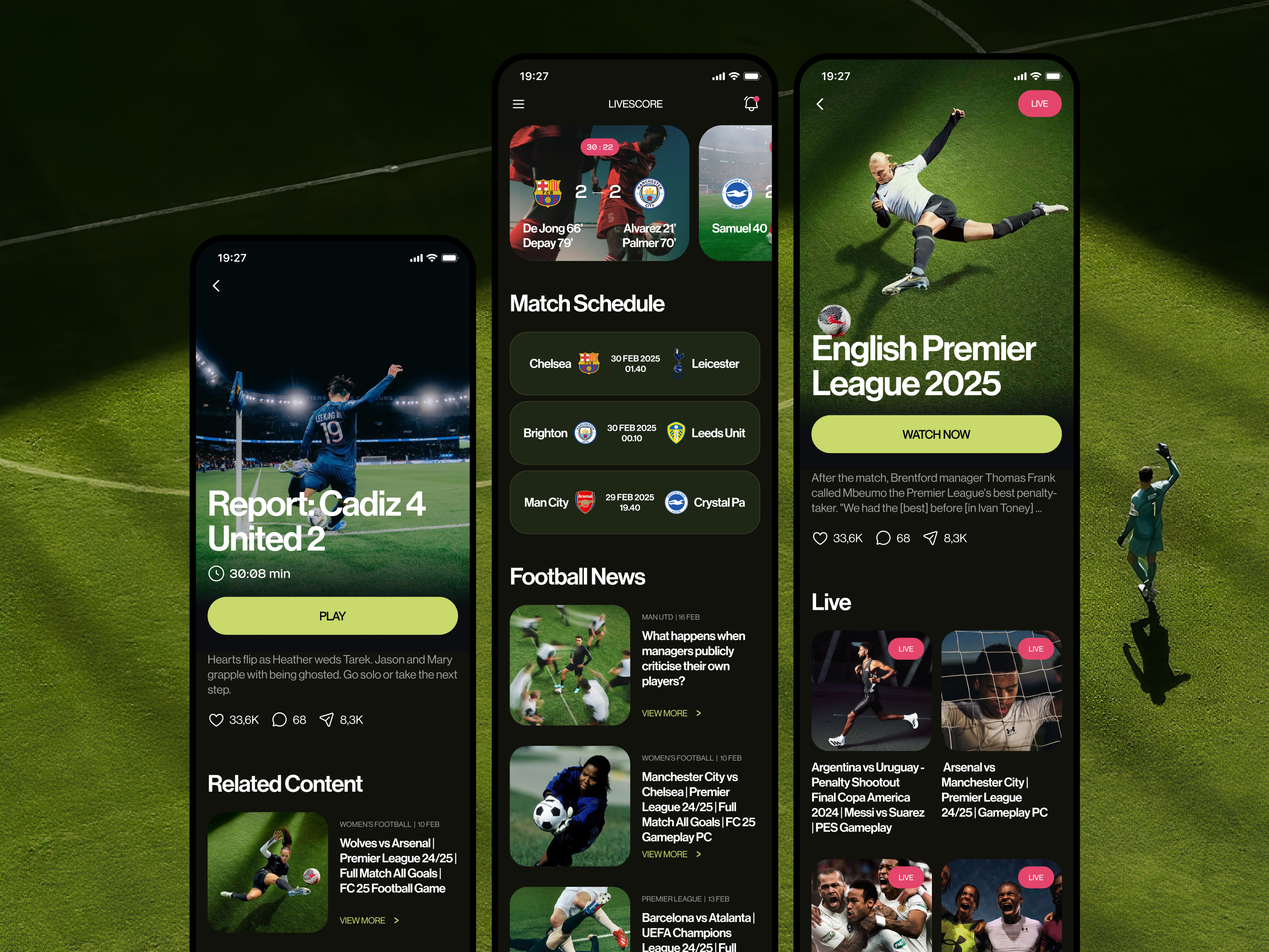 Example of Sports News & Live Betting App Design