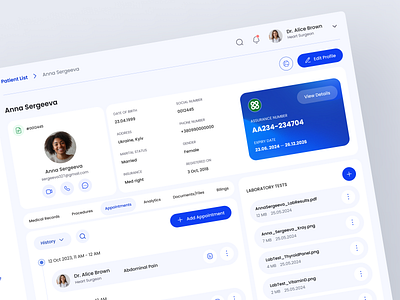 Patient Medical Record UI Design app attached files clean dashboard design healthcare illustration inspiration management minimal product ui ux web web app