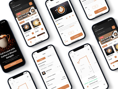 Coffee Mobile App Design, Coffee Design animation branding coffee mobile app design graphic design landing page landing page design logo mobile app design redesign ui web design website design