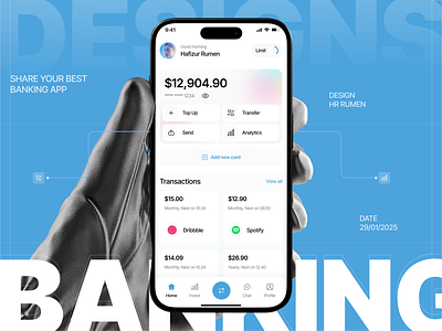 Banking App Design android android app app app design bank banking banking app banking app design design finance finance app hr rumen ios ios mobile app minimal mobile app ui uiux uiux design ux