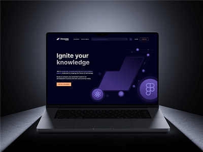 V1 for a Digital Academy Website dark theme interface ui web design webdesign