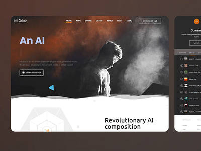 Musico AI Composer ai ai music ai music composition audio generation creative design illustration music composition music generation music software music tech tools ui ui design user experience user interface ux ux design uxui web design