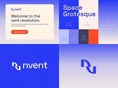 nvent Brand Tile branding gradient logo medical n type ui v