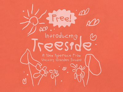 Treeside Typeface child design font free handmade illustration kid lettering sun texture type typeface typography