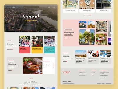 Szeged Tourism website city destination guide flat design szeged tourism travel website webdesign website concept