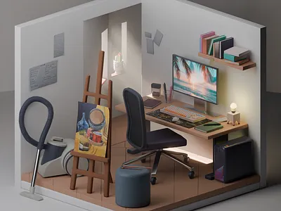 Isometric 3d room 3d belnder design isometric isometricroom room