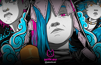 Arcane Jinx, Vi, Isha, Vander and Silco tshirt design arcane arcane vector illustration jinx league of legend print design tshirt tshirt design vector vi