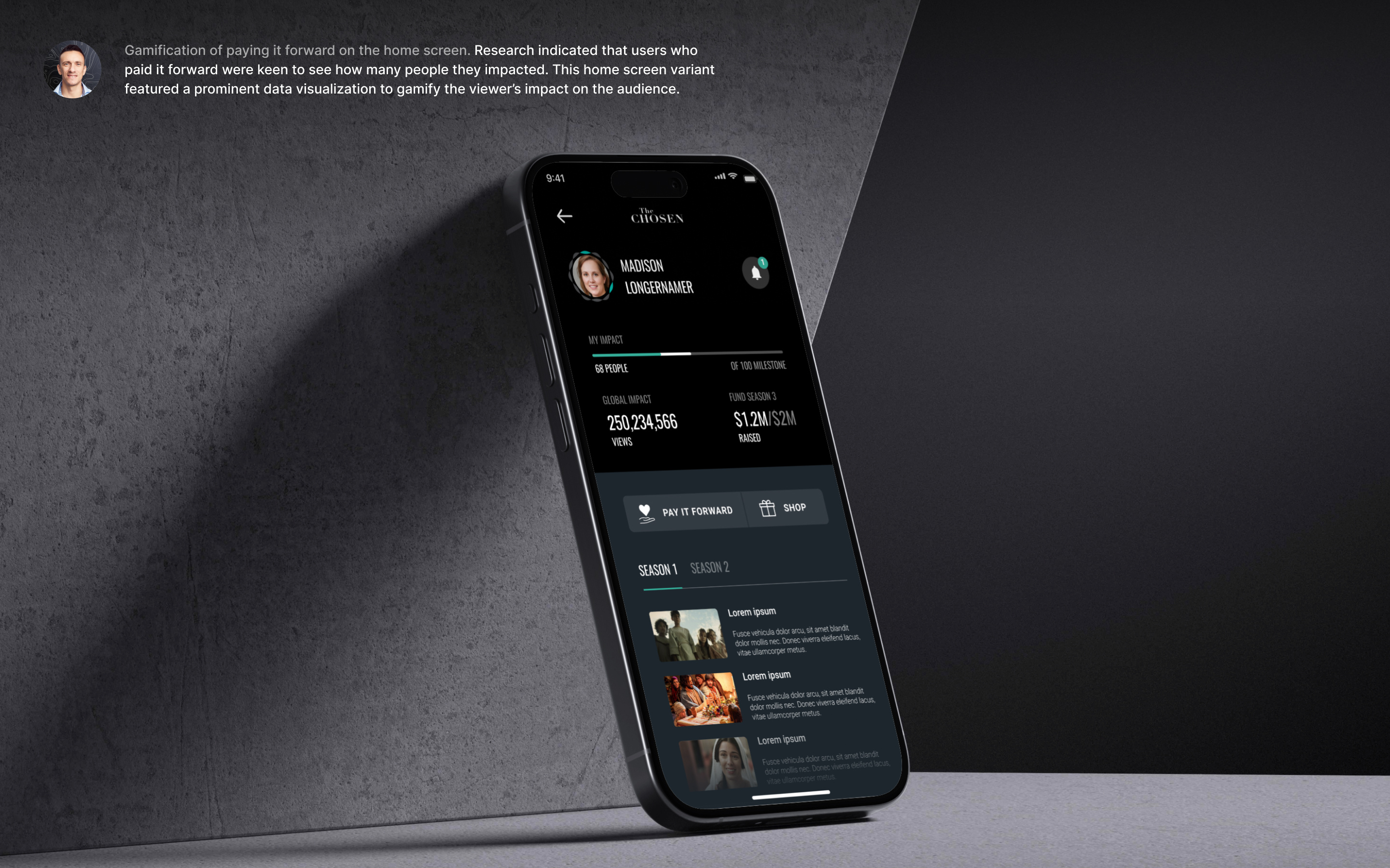 The Chosen app - gamification app design mobile app design product design responsive design ui ux