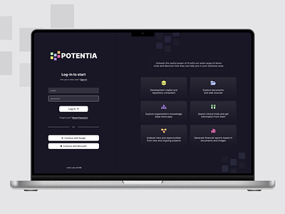 🤖 Potentia | AI demo platform ai artificial intelligence branding demo log in platform design ui ux web platform