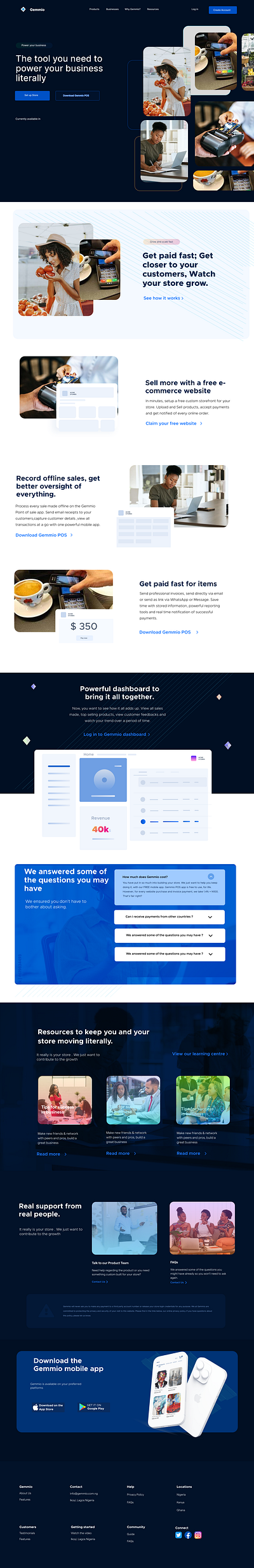 Landing page for an e-commerce design illustration ui