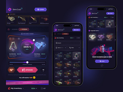 Skin.Club: Mobile Upgrade Experience Redesign mobileux