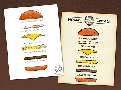 Pandemic Donuts Sandwich Sign breakfast sandwich design drawing food graphic design illustration procreate sandwich sign sketch