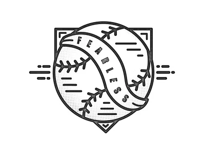 Fearless baseball branding graphic design logo