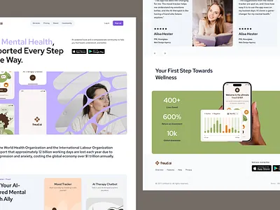 Freud.ai landingpage mentalhealth minimalist ui