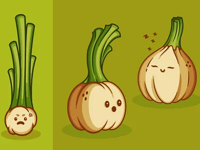 Garlic🧄 - Fruit, Food & Drink art cute garlic green illustration natural onion plant spice vector vegetable