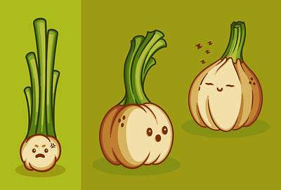 Garlic🧄 - Fruit, Food & Drink art cute garlic green illustration natural onion plant spice vector vegetable