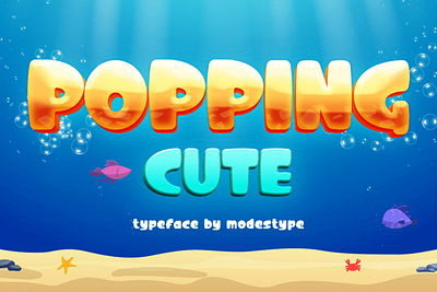 Popping Cute – Cartoon Font bold branding cartoon children design display font font funny game gaming kids movie playful poster typography youtube