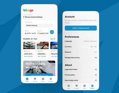 🛫 Trivago Redesign New app booking design graphic design holiday hotel image mobile redesign staycation trivago ui uiux ux weekend