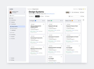 Ordos Task Management dashboard design task manager tasks ui ux web white