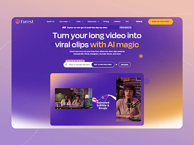 AI magic - Video Platform ai ai generated content ai video animation conent creation design dynamic motion design illustration interface design long term videos short clips short form video social media ui ux uxui video clipping video editing viral video visual design