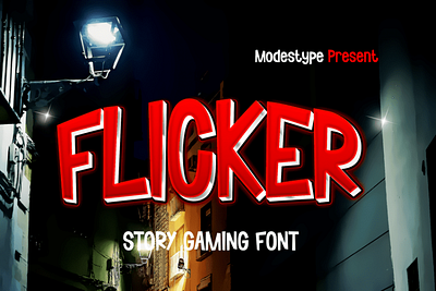 Flicker – Story Gaming Font branding children design display font font game gaming halloween horror kids movie poster scary youtube