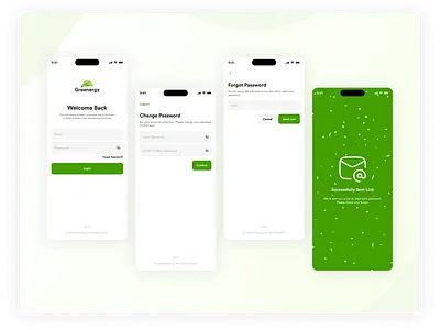 Electric Utility Monitoring App - Greenergy branding clean electricity energy forms green login logs mobile app monitoring app onboarding register ui utility app
