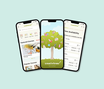 Creativitree - Skill Learning Platform branding creativity illustration learning skills logo mobile motion graphics product design time management ui ux uxui webapp
