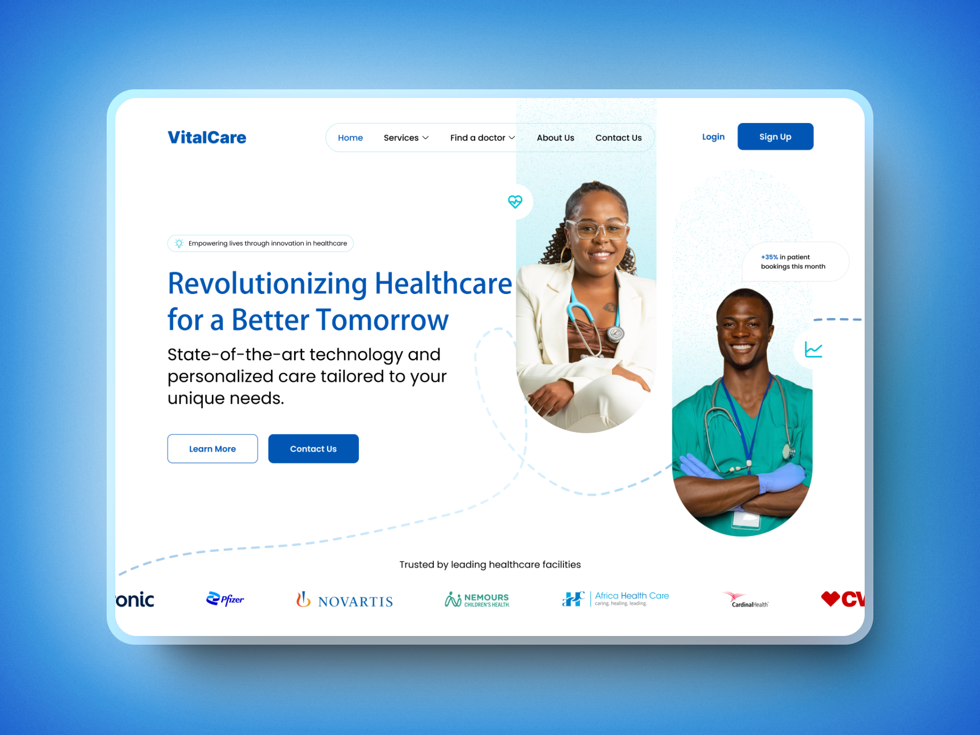 VitalCare - Hero Section design hero section herosection hospitalbrand hospitaldesign hospitalui landing page product design ui uiux web design webdesign