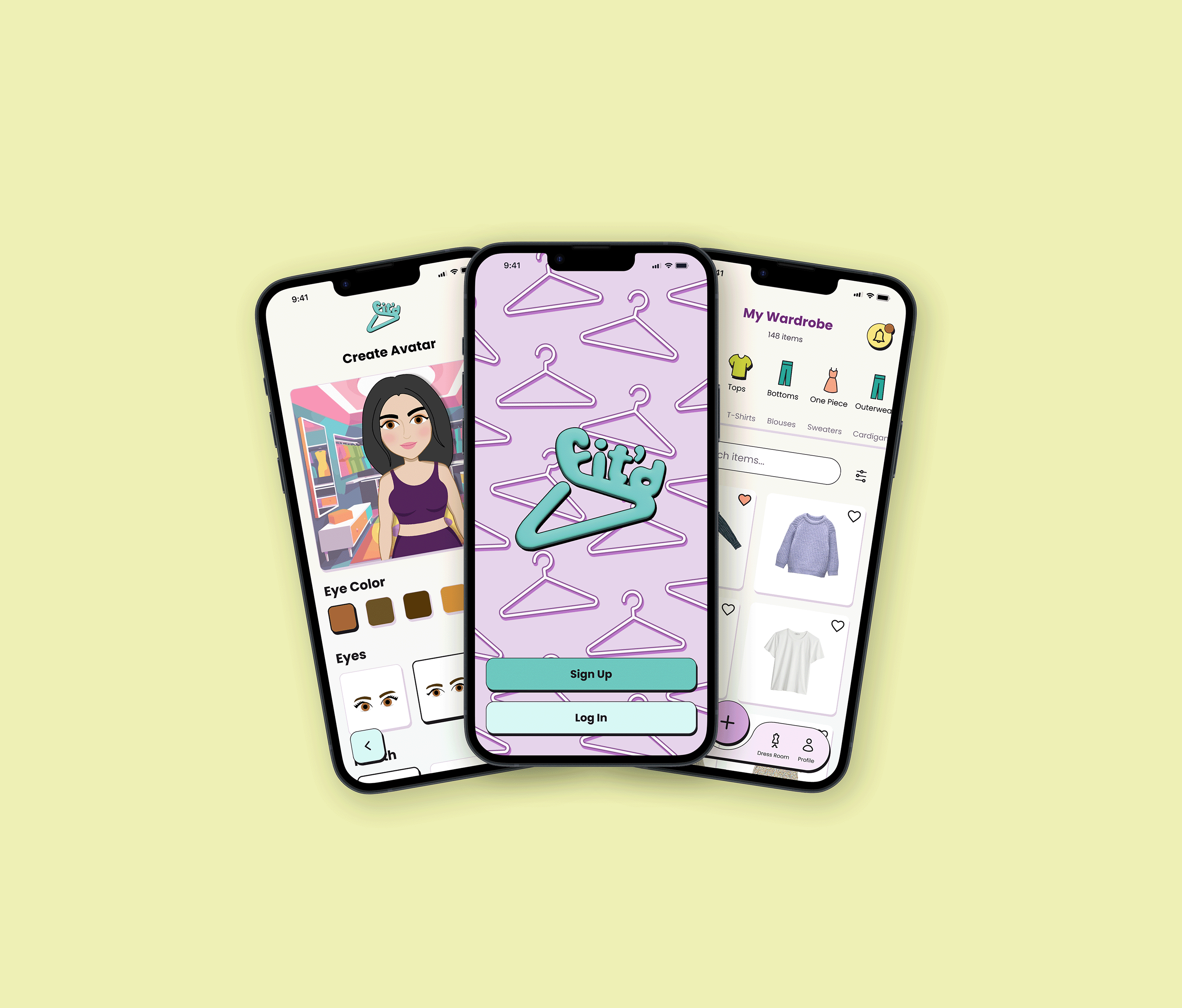 Fit'd - Digital Wardrobe App app branding character design colorful digital wardrobe fashion illustration logo mobile app motion graphics product design ui ux uxui