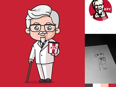 KFC Mascot Redesign branding cartoon cute cute cartoon cute mascot cutecartoon illustration kfc kfc logo kfc mascot mascot redesign redesign logo redesign mascot vector