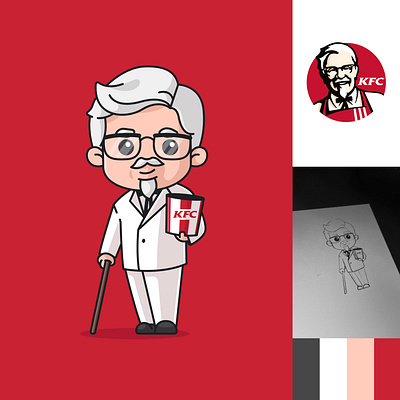 KFC Mascot Redesign branding cartoon cute cute cartoon cute mascot cutecartoon illustration kfc kfc logo kfc mascot mascot redesign redesign logo redesign mascot vector