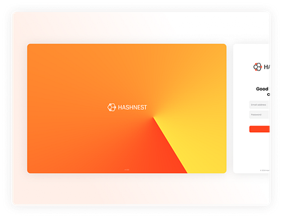 Onboarding and Dashboard Page - HashNest app blockchain email forgot password forms hash instruction sent login neat onboarding orange ui web app