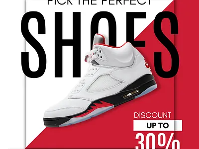 "Pick the Perfect Shoes – Up to 30% Off!" branding design flyer flyer design graphic design jordan shoes poster poster design shoe sale sneakers sportswear white sports shoes discount