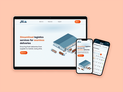 Responsive Website for a Fulfillment Company - JSL 3d model calendar deliveries fulfillment illustration inventory tracking product design responsive scheduling shipping ui uxui webapp website