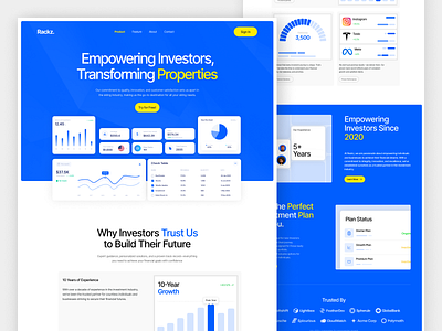 Rackz - Investment Company chart dashboard data design economy finance hero section investment propertie property saas ui user interface ux web design website