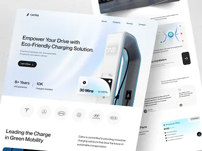 CATRIX - EV Charger landing page charging station electric car ev ev charging landing page minimalist tesla