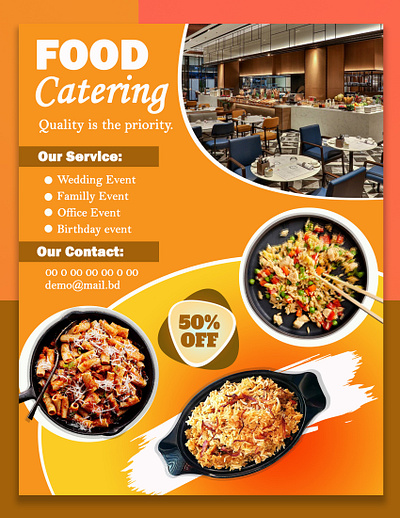 Professional Food Catering Poster Design Project flyer leaflet