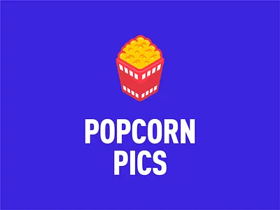 Popcorn Pics branding channel design film graphic design icon logo logos movie pics popcorn record review simple vector youtube youtuber