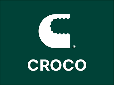 Croco branding c croc crocodile graphic design icon letter c lettering logo logos reptile simple vector