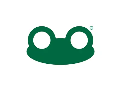 Frog amphibi branding close up design eye frog graphic design green head icon leap logo logos simple vector