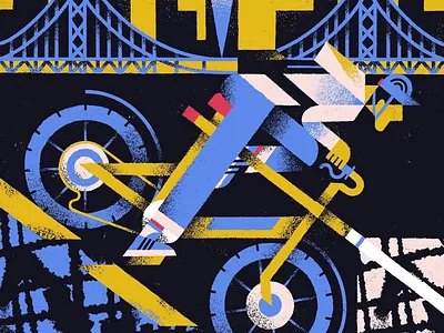 Biking NYC 2d art bike biking branding bridge bronx brooklyn geometric graphic grunge helmet icon illustration illustrator manhattan new york new york city nyc queens skyscraper