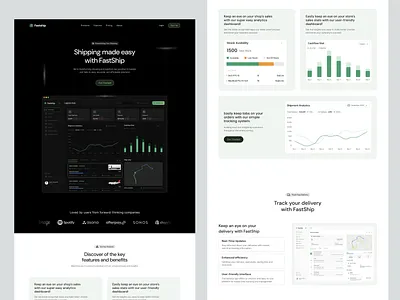 Fastship saas landing page dashboard design design inspiration graphic design homepage design management saas saas design saas landing page saas product saaswebsite ship management ui web website