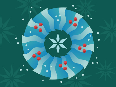 Winter Wreath berries christmas cold digital holly ice illustration snow snowflake vector winter wreath