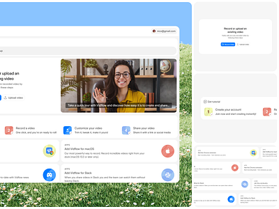 Vidflow - Screen Recording & Editing Dashboard [Homepage] capture editing home home page homepage integrations introduction product product design screen screen recording tools tutorial ui video video recording tools web web design web page website