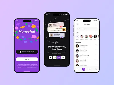 Many Chat Mobile App android app app design chat chat app chat bot chat ui communication contract list design friends ios many chat message messenger mobile app social network ui ux whatapp