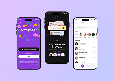 Many Chat Mobile App android app app design chat chat app chat bot chat ui communication contract list design friends ios many chat message messenger mobile app social network ui ux whatapp